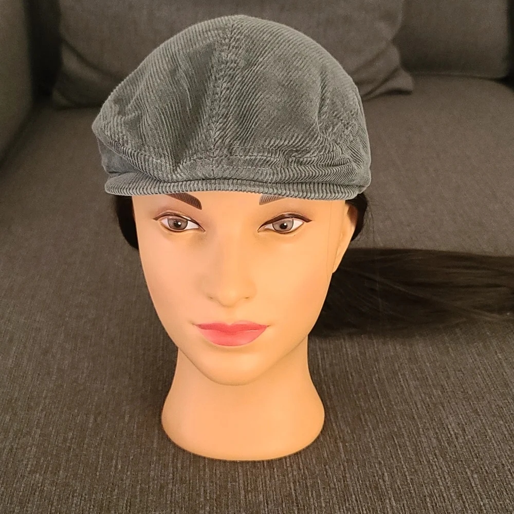 OLD NAVY Gray Corduroy Cabbie Hat Baby Boy 12 24 months Driving Gatsby 2010